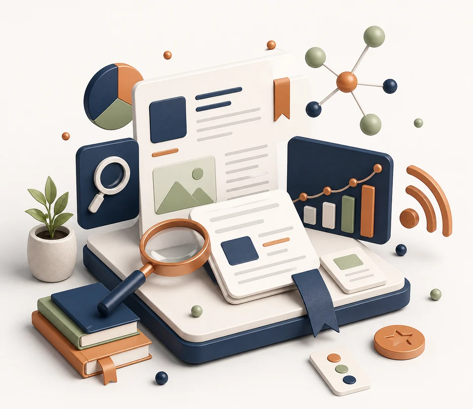 Digital marketing blog insights illustration